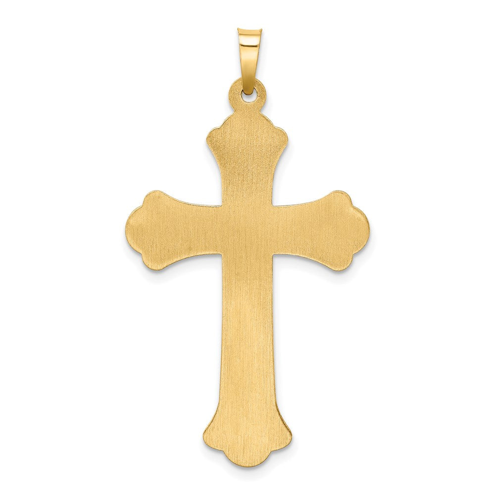 14k Two-tone 14k Two-tone Hollow Polished Woven Fleur de Lis Crucifix