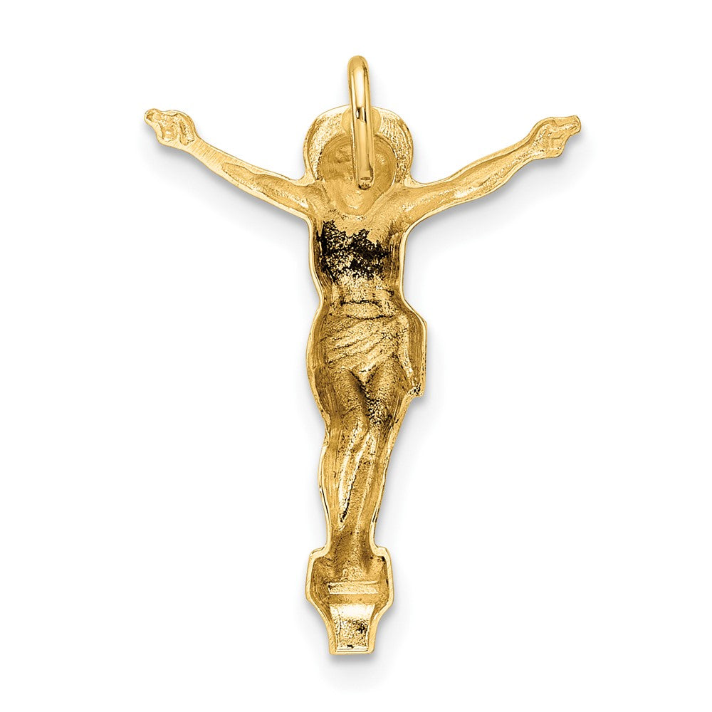 14K Yellow Gold Polished Solid Risen Christ Chain Slide