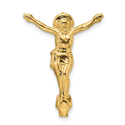 14K Yellow Gold Polished Solid Risen Christ Chain Slide