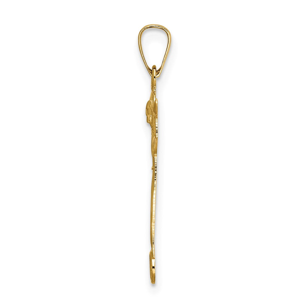 14k Yellow Gold 14k Polished Solid Risen Christ Pendant