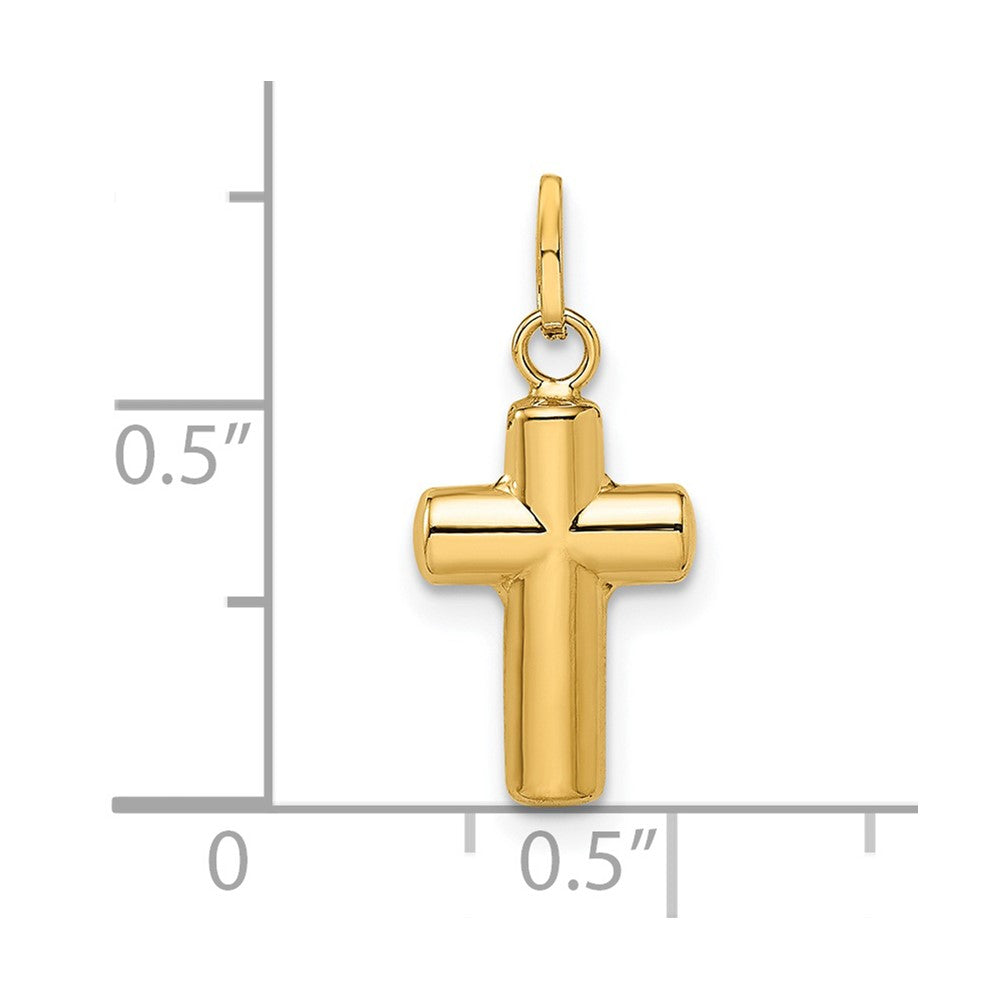 14k Yellow Gold 14k Polished Puffed Cross Pendant