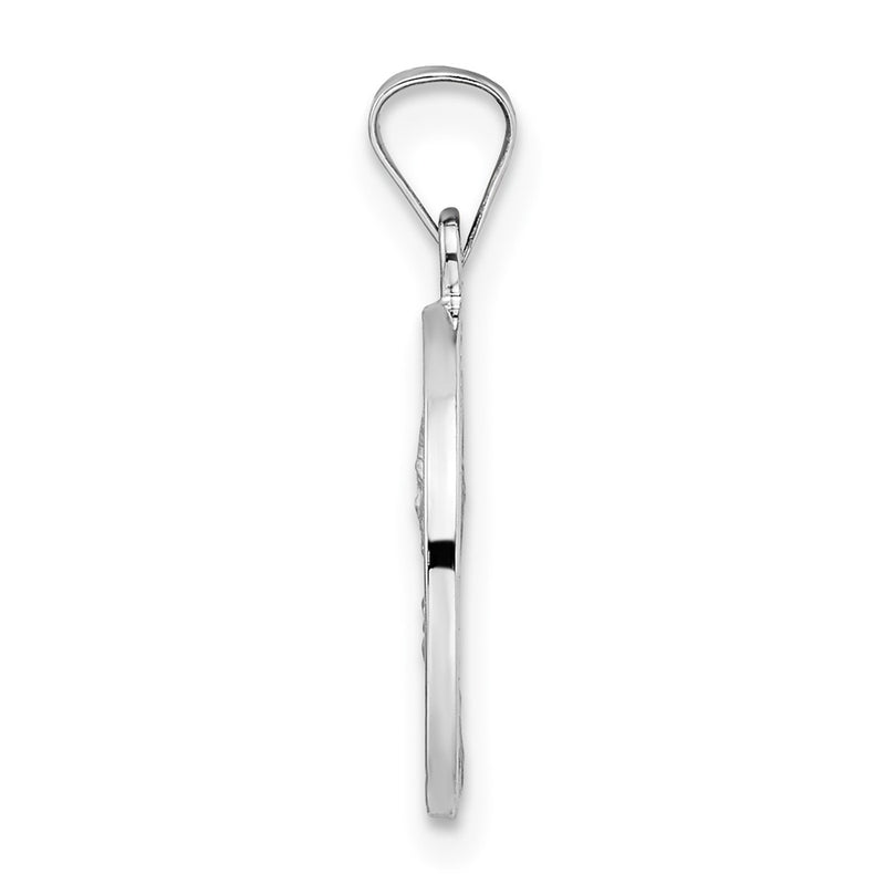14k White Gold 14k White Gold Polished and Satin Hollow Matka Boska Medal Pendant