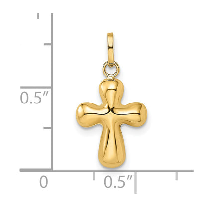 14k Yellow Gold 14k Polished Puffed Cross Pendant