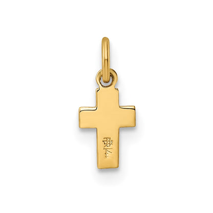 14k Yellow Gold 14k Polished Solid Tiny Heart Cross Pendant