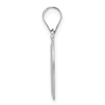 14k White Gold 14k White Gold Polished and Satin Hollow Oval St Anthony Medal Pendant