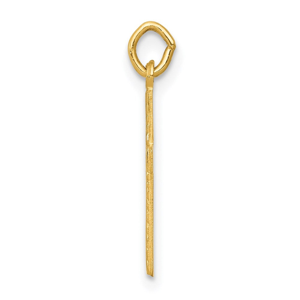 14k Yellow Gold 14k Floral Cross Charm
