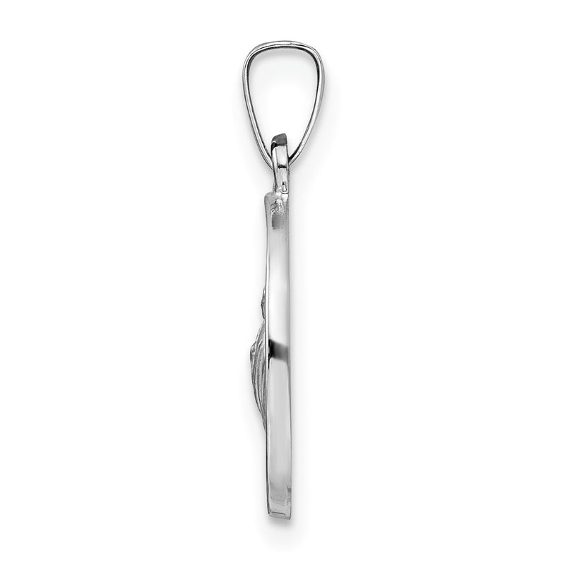 14k White Gold 14k White Gold Polished and Satin Hollow St Jude Thaddeus Medal Pendant