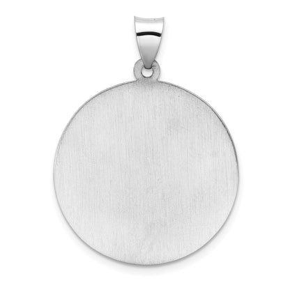 14k White Gold 14k White Gold Polished and Satin Hollow St Michael Medal Pendant