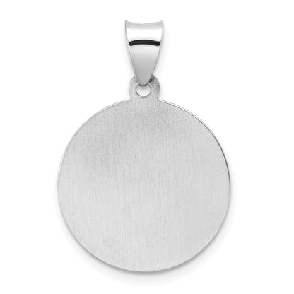 14k White Gold 14k White Gold Polished and Satin Hollow St Nicholas Medal Pendant