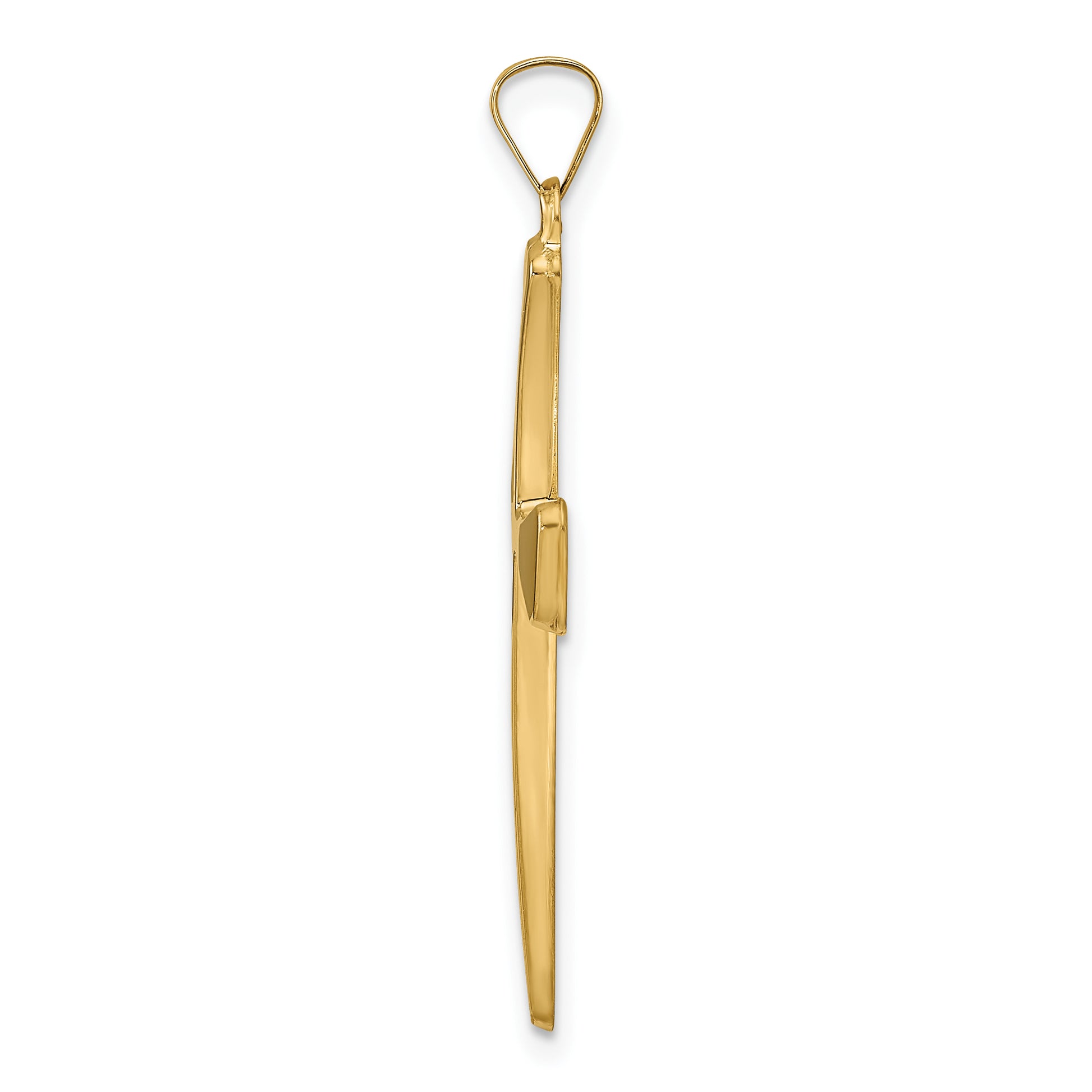 14k Yellow Gold 14k Polished Hollow Cross Pendant