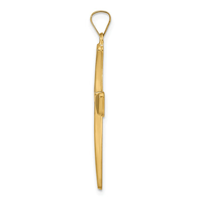 14k Yellow Gold 14k Polished Hollow Cross Pendant