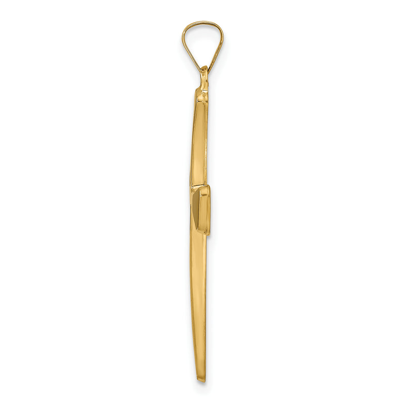 14k Yellow Gold 14k Polished Hollow Cross Pendant