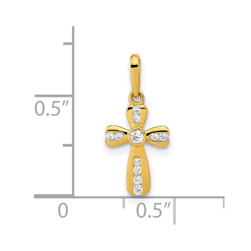 14k Yellow Gold 14K Polished CZ Cross Pendant