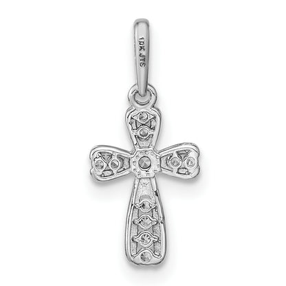 14k White Gold 14K White Gold CZ Cross Pendant
