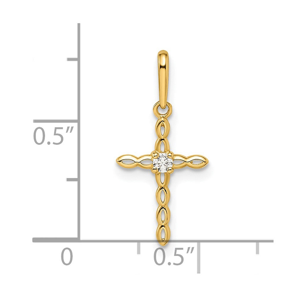 14k Yellow Gold 14k CZ Cross Pendant