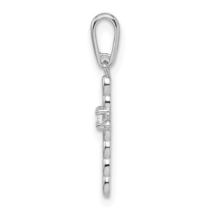 14k White Gold 14k White Gold CZ Cross Pendant