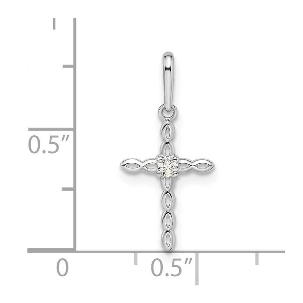 14k White Gold 14k White Gold CZ Cross Pendant