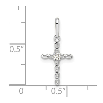 14k White Gold 14k White Gold CZ Cross Pendant