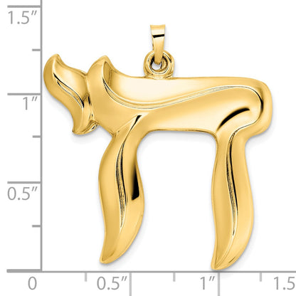 14k Yellow Gold 14k Polished Hollow Chai Symbol Pendant