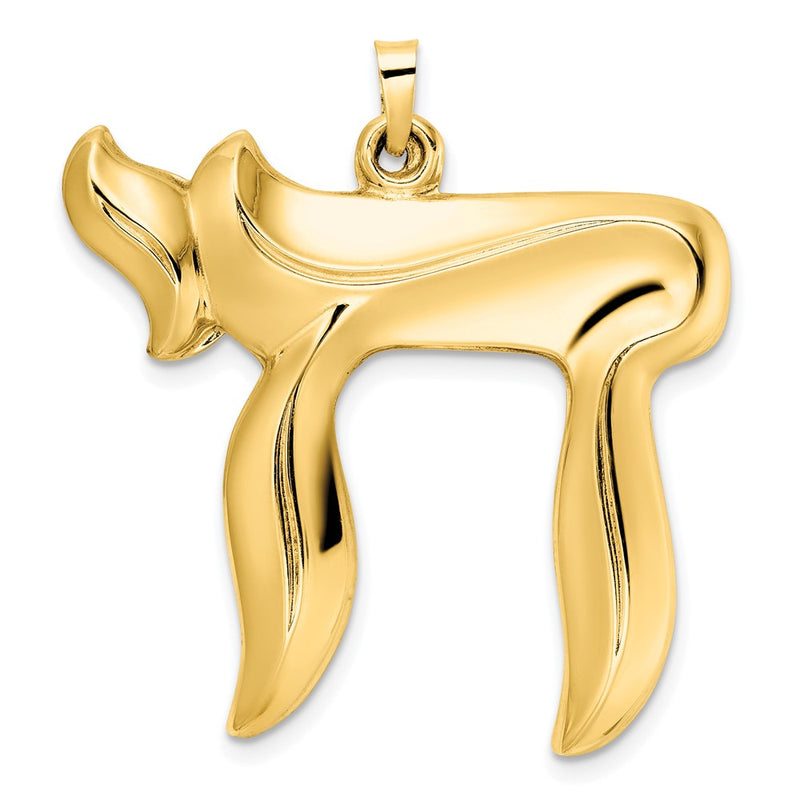 14k Yellow Gold 14k Polished Hollow Chai Symbol Pendant