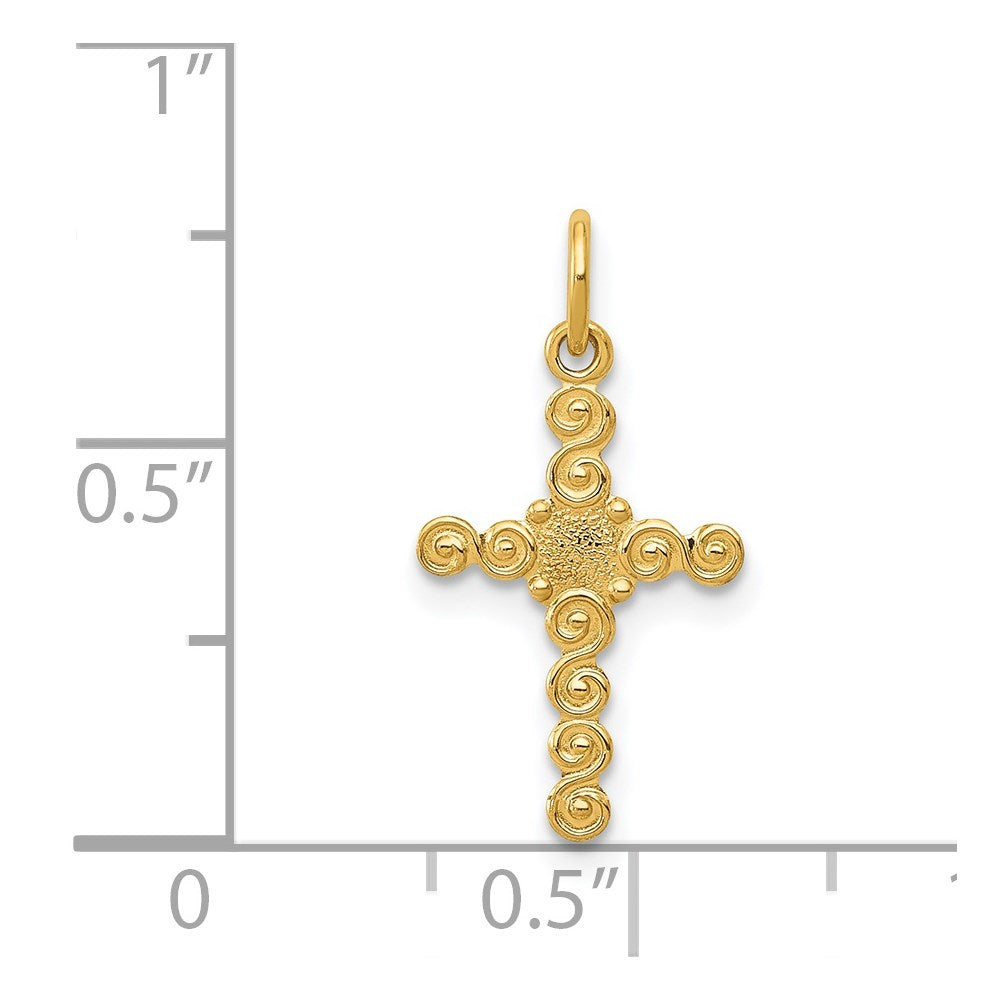 14k Yellow Gold 14k Small Polished Cross Charm