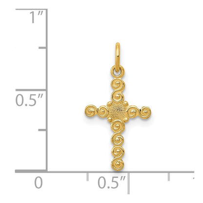 14k Yellow Gold 14k Small Polished Cross Charm