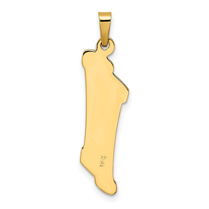 14k Two-tone 14k Two-tone Polished and Textured Hollow Mezuzah Pendant