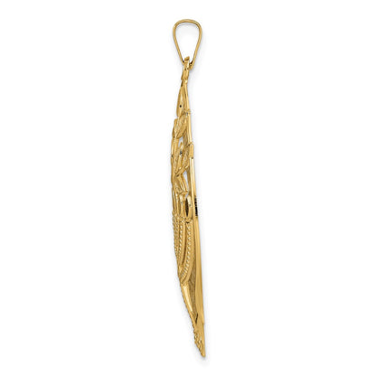 14k Yellow Gold 14k Polished Hollow Menorah Tree of Life Pendant