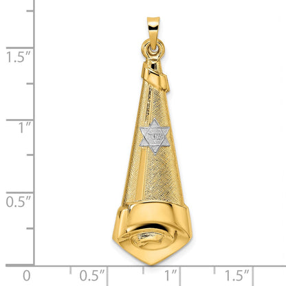 14k Two-tone 14k Two-tone Polished Hollow Scroll Pendant