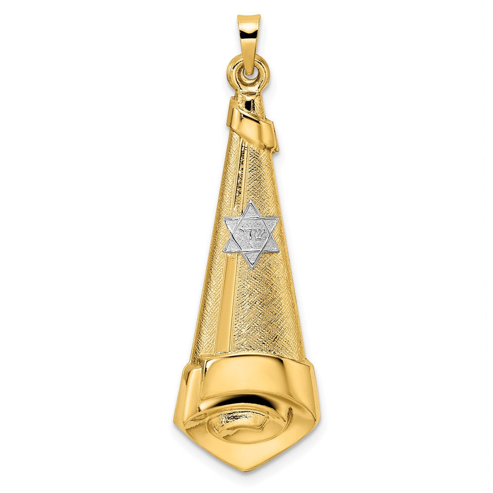 14k Two-tone 14k Two-tone Polished Hollow Scroll Pendant