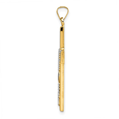 14k Two-tone 14k Two-tone Polished Hollow Rosary Cross Pendant