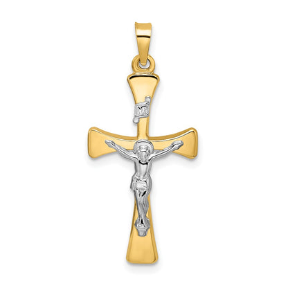 14k Two-tone 14k Two-tone Polished Hollow INRI Crucifix Cross Pendant