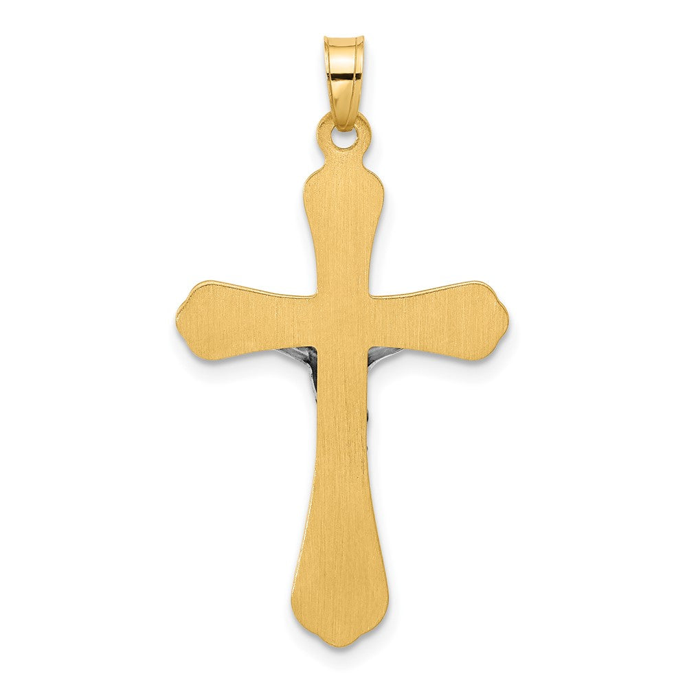 14k-two-tone-grooved-hollow-inri-crucifix-pendent-xr2092