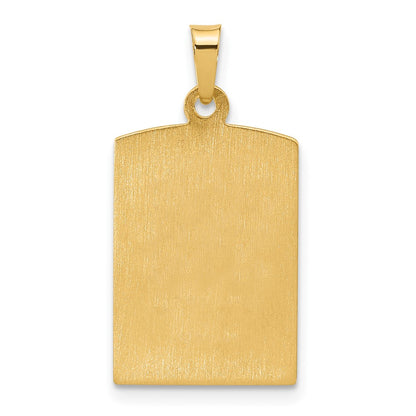 14K Yellow Gold Rectangular Hollow Our Lady of Guadalupe Medal