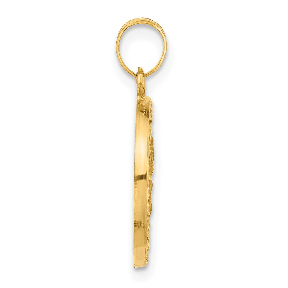 14K Yellow Gold Hollow Our Lady of Mt Carmel Medal