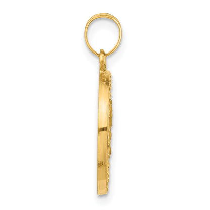 14K Yellow Gold Hollow Our Lady of Mt Carmel Medal