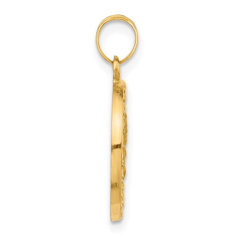 14K Yellow Gold Hollow Our Lady of Mt Carmel Medal