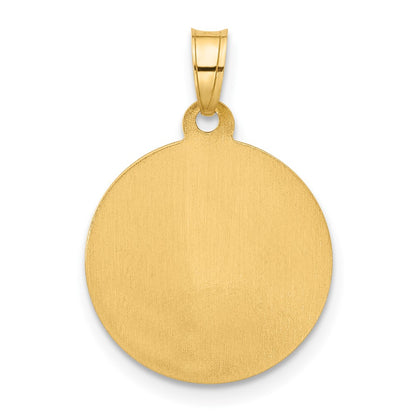 14K Yellow Gold Hollow Our Lady of Mt Carmel Medal