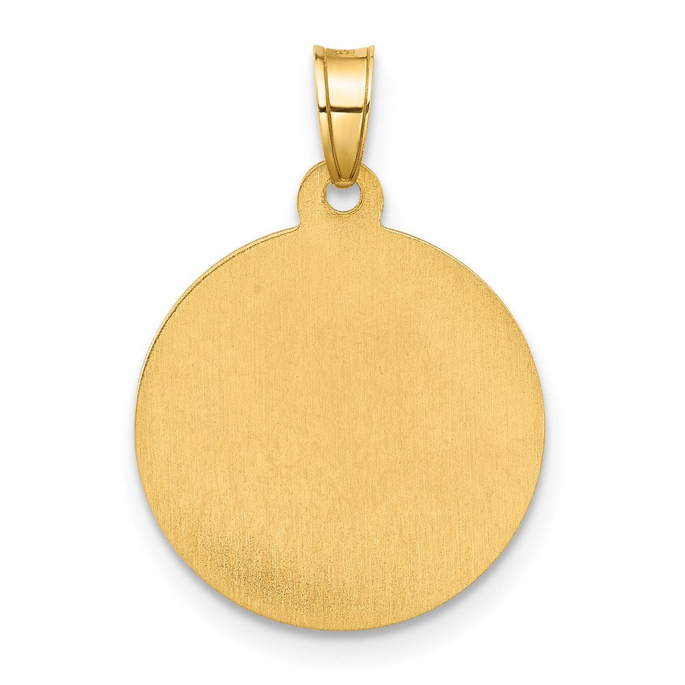 14K Yellow & Rhodium and White Rhodium Hollow Our Lady of Mt Carmel Medal