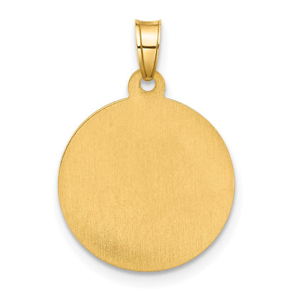 14K Yellow & Rhodium and White Rhodium Hollow Our Lady of Mt Carmel Medal