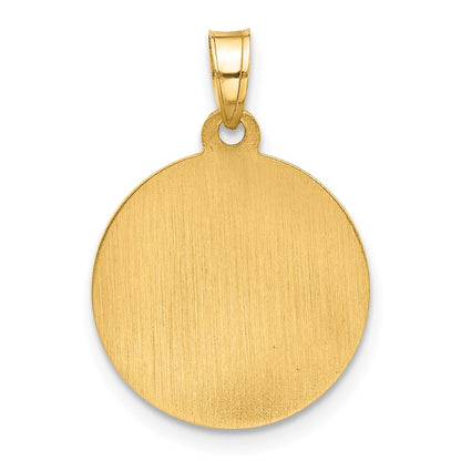 14K Yellow Gold Hollow Miraculous Mary Plain Back Medal