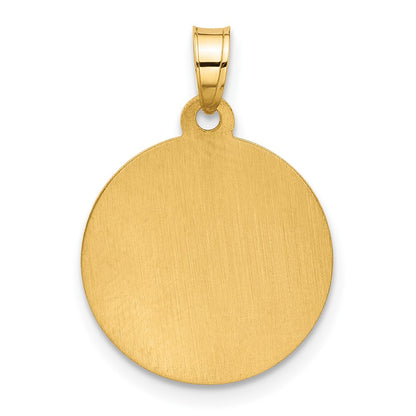 14K Yellow & Rhodium and White Rhodium Hollow Miraculous Mary Plain Back Medal