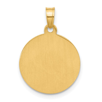 14K Yellow & Rhodium and White Rhodium Hollow Our Guardian Angel Medal