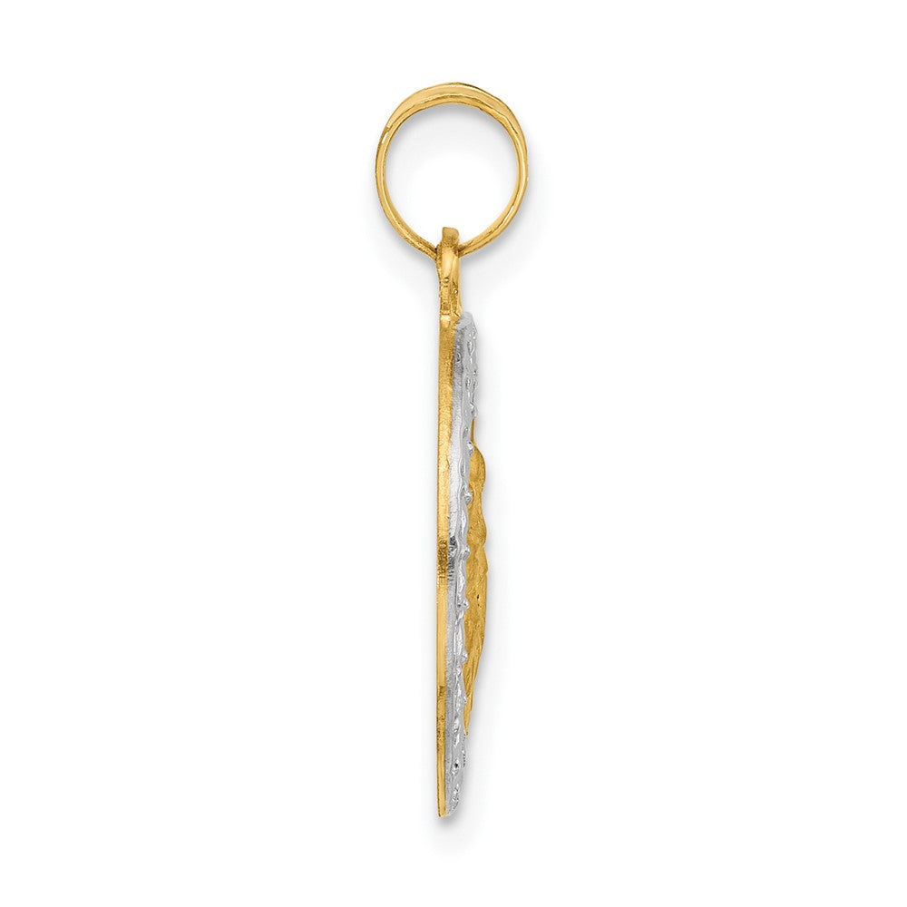 14K Yellow & Rhodium with White Rhodium Hollow St. Anthony Medal