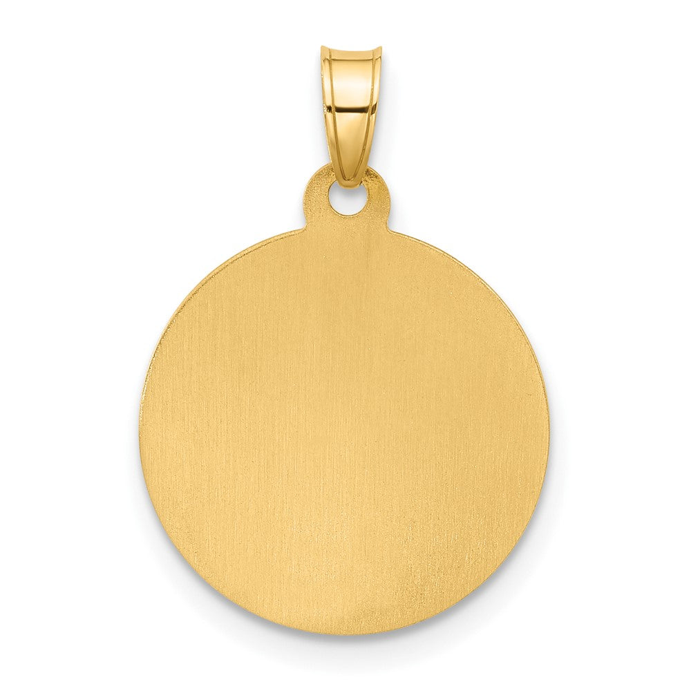 14K Yellow & Rhodium with White Rhodium Hollow St. Christopher Medal