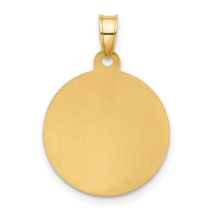 14K Yellow & Rhodium with White Rhodium Hollow St. Christopher Medal