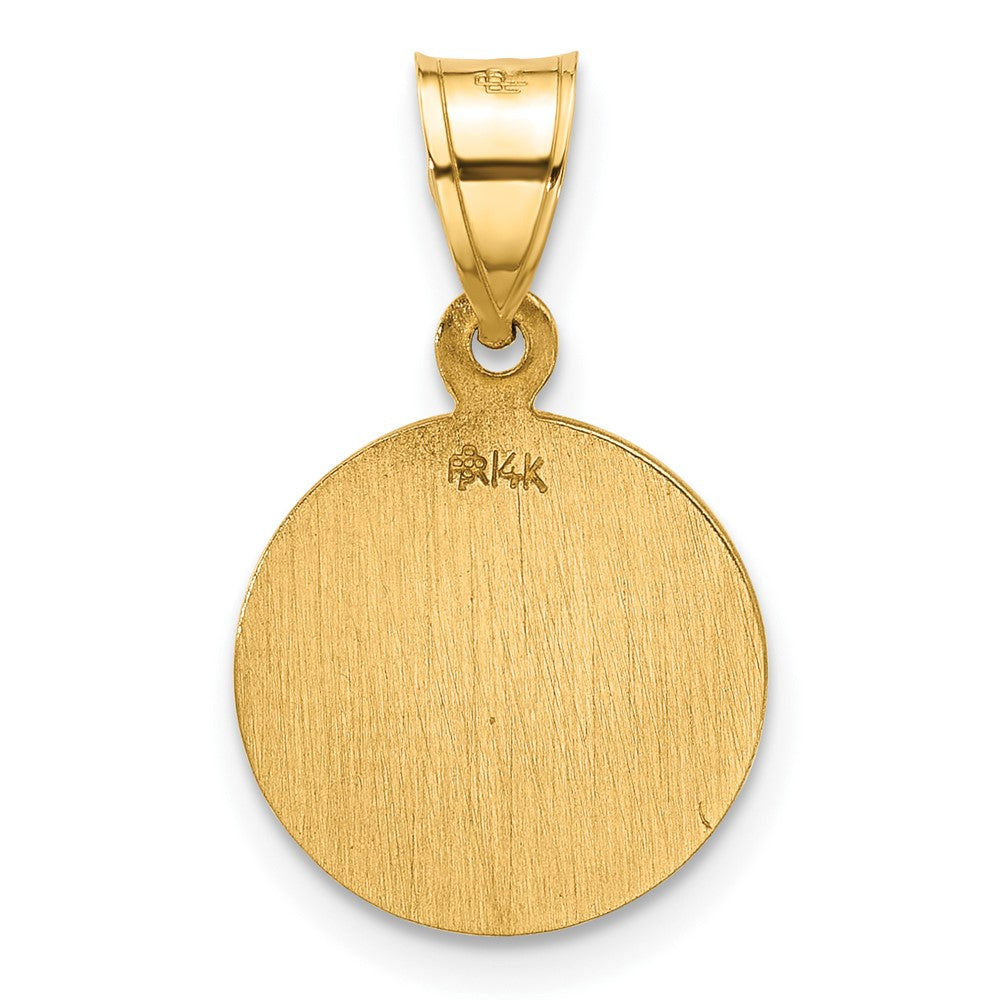 14K Yellow Gold Polished and Satin St. Christopher Medal