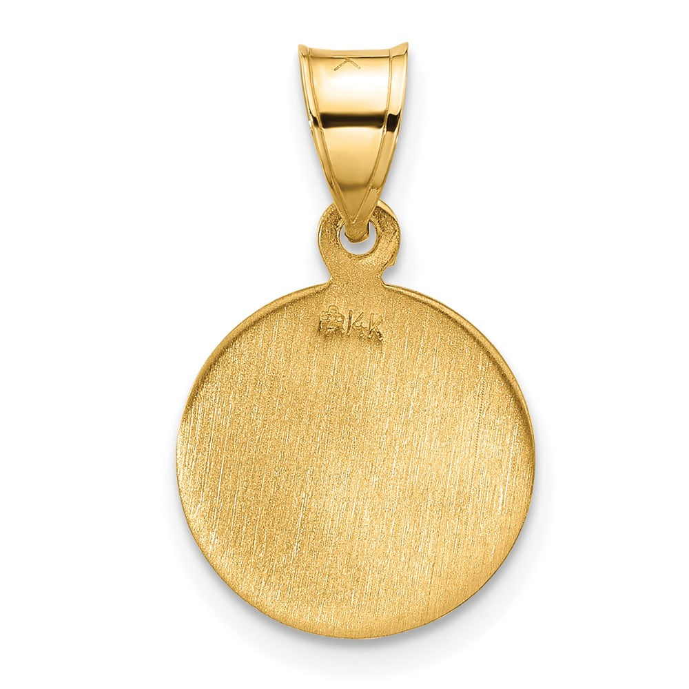 14K Yellow Gold Polished and Satin Solid St Joseph Medal