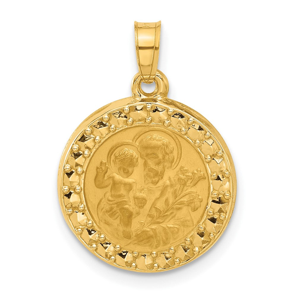 14K Yellow Gold Hollow St. Joseph Medal