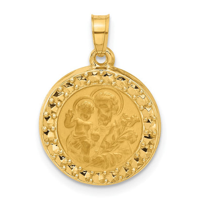 14K Yellow Gold Hollow St. Joseph Medal